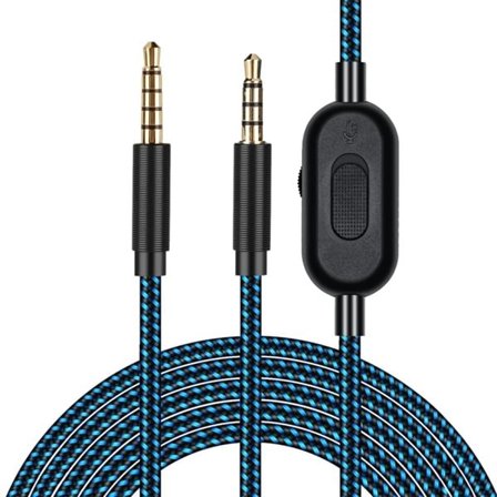 Lydkabel 3,5 mm med volumkontroll og dempeknapp for Logitech Astro A10 / A40 / A30