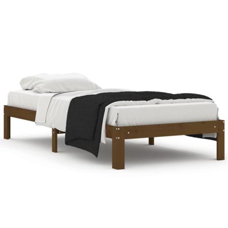 Vidaxl Sängram Honungsbrun Massiv Furu 90x200 Cm Brun