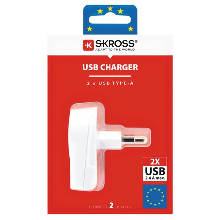 SKROSS Euro USB Charger - 2xUSB Type A