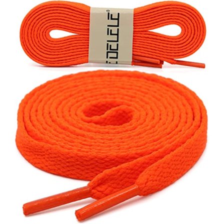 2 par med flate skolisser, egnet for skateboard- og sportssko, 55,12" tommer (oransje)
