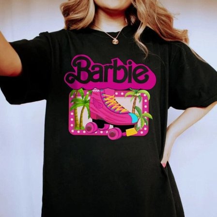 Barbie Trykket T-skjorte Kvinne Sommer Topp T-skjorte GH1014-Q S