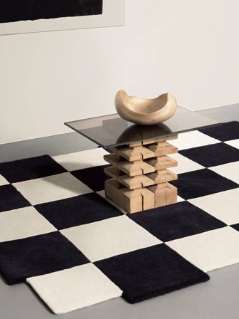 Laine Paillasson Checkmate Carreaux Noir/Blanc