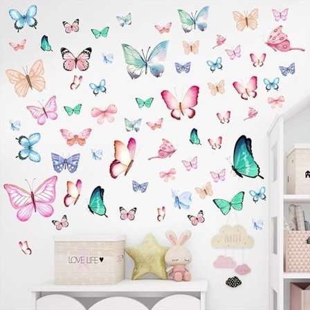 3-pak Selvlysende Sommerfuglevægdekoration – DIY Vægdekor til Børneværelse, Prinsesseværelse, Børnekammer