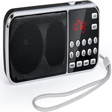 Liten radio med Bluetooth, bärbar radio med hög effekt W