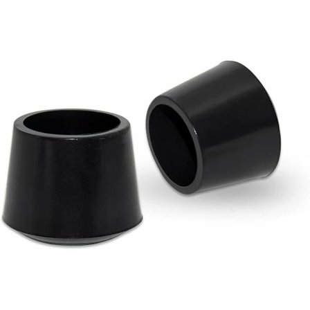 Sæt med 4 runde skridsikre stolebensbeskyttere i syntetisk gummi 30 mm, 3,0 cm diameter, sort