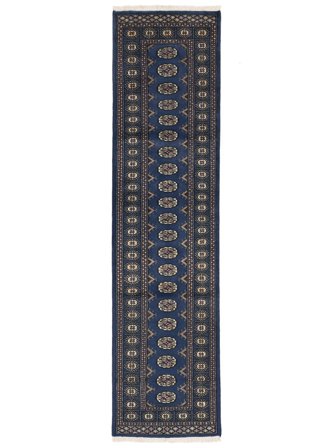 Orientalischer Pakistan Buchara 2Ply Teppich 79X311 Läufer Schwarz/Braun Wolle, Pakistan