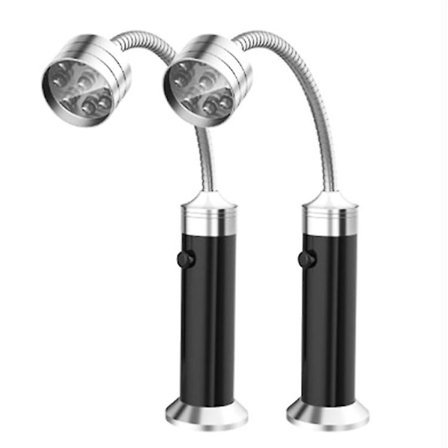 Grilllys, 2 stk. udendørs grilllys, grilllys med LED-lys, magnetisk base, fleksibel svanehals