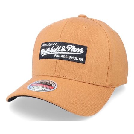 Mitchell & Ness - Orange adjustable Keps - Own Brand Box Logo Tan Adjustable @ Hatstore