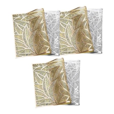 6 kappaleen sarja kuumia onttoja eristettyjä pöytäliinoja, lehtien kuvio, kahvikupin alusta, kodin sisustus, kulta + hopea