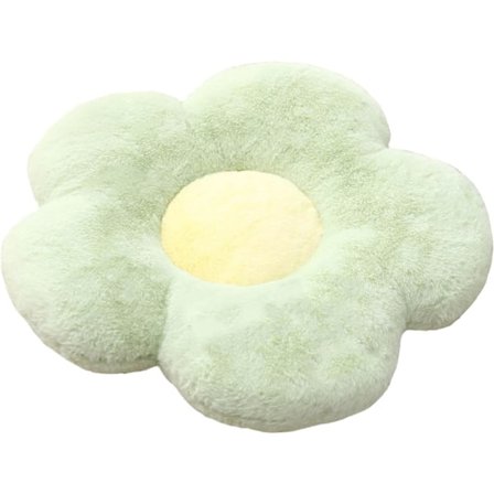 Blomstergulvpudde pude puder Læsning Tilfældig Komfort Plys Pude Pude sofa tatami bil hjem seng dekoration pude (40x40cm, Grøn)