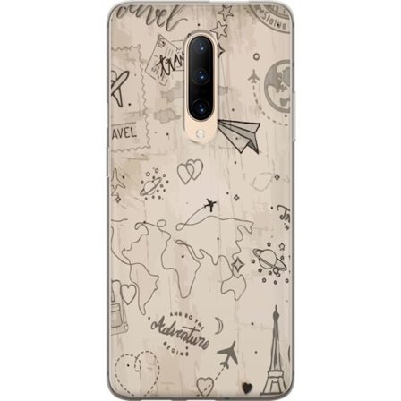 Yhteensopiva Puhelinkuori OnePlus 7 Pro Tulevaisuuden aseistettu sankari vaaleanpunaisessa ja kultaisessa puvussa, jossa hehkuvaa energiaa dramaattise