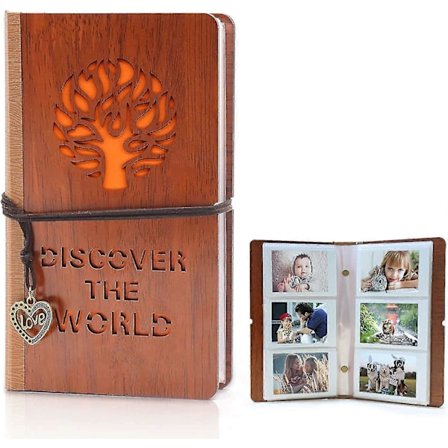 180 Fickor Mini Fotoalbum Bok 2x3 Tum Bilder För Fujifilm Instax, Polaroid Fotoalbum i Trä För Instax Mini 7s 8 8+ 9 25 26 50s 70 90 Instant