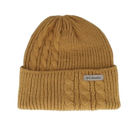 Columbia - Beige knit Beanie - Agate Pass Cable Knit Beanie Camel Brown Cuff @ Hatstore