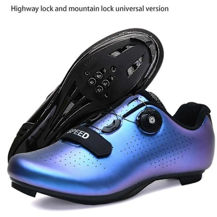 Låsbare cykelsko til landevejscykling, hård-sålede mountainbikesko, racersko og sportssko Lyseblå(FQ)