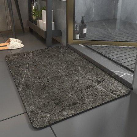 40x60cm Halkfri Badrumsmatta Absorberande Kiselgur Badrumsmatta Snabbtorkande Duschmatta Duschutloppsmatta Kök Halkfri Matta Grå