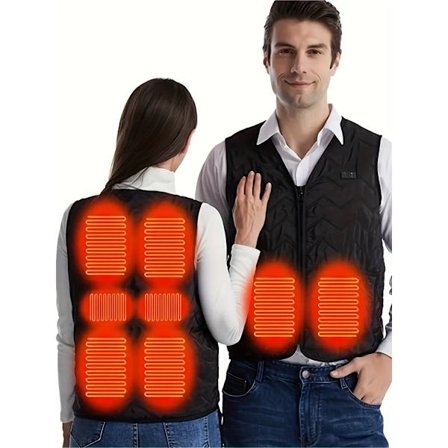 Varm uppvärmd vinterväst, herrarnas casual dragkedja upp cargoväst för utomhusaktiviteter