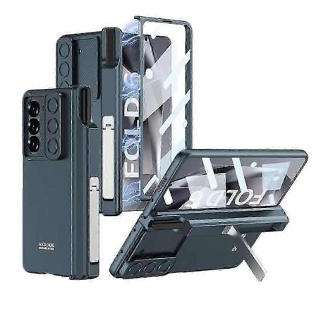 För Samsung Galaxy Z Fold 6 Hinge Protection med S Pen-hållare, Inbyggt Skärmskydd & Stödfodral, Full Body Case