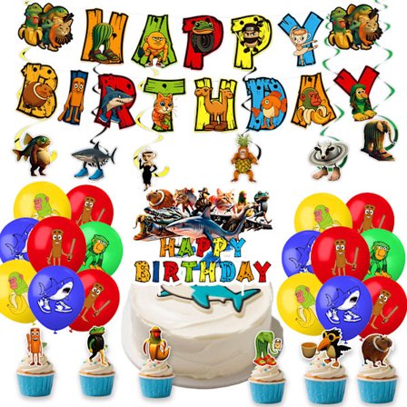 [LLC] Italialainen klassikko teemalla Vuori ja Meri syntymäpäiväkoriste, italialainen Brainrot Tung Tung Sahur Tralalo -ilmapallo 