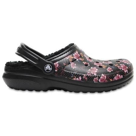 Crocs klassisk fodrad grafisk träsko - Svart - Gummi - Unisex Svart/svart 36