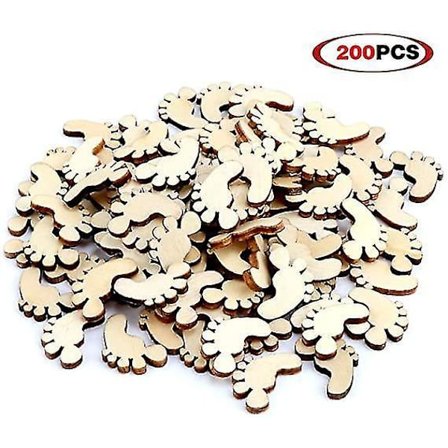 Trä Dekorationer i Form av Babyfötter för Bordsspridning, Hantverk