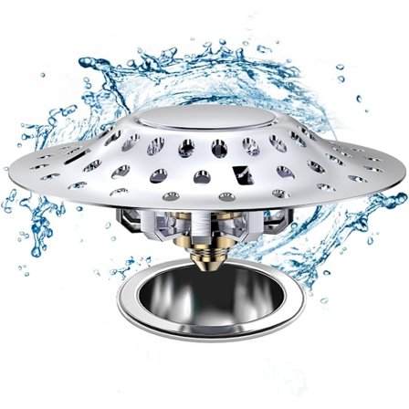 Badplugg, universell badplugg, badkarsavloppshårborttagare, rostfritt stål filtrerande popup-badkarsplugg för badkar 37mm-48mm (1,45"-1,9") Drai