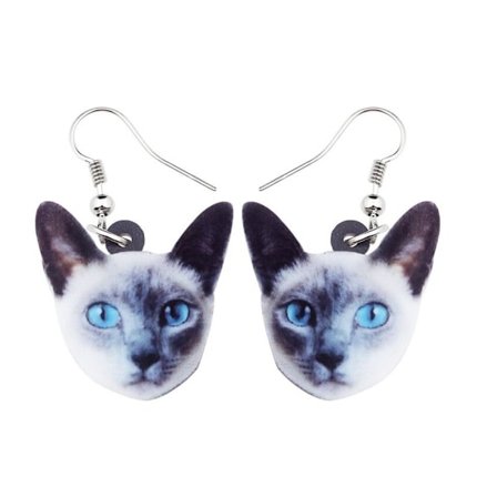 Earrings - Cat - Siamese - Acrylic