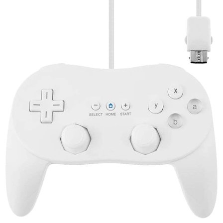 Gamepad kompatibel med Nintendo Wii, Wii U Controller 1.1m kabel - Hvid