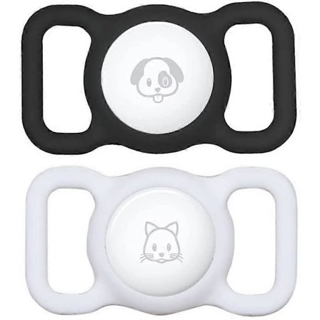Airtag Hundehalsbåndholder (2 stk.) Kompatibel med Apple Airtag Kattehalsbåndholder, Air Tag Holder for Kjæledyrhalsbånd, Air Tag Deksel for GPS-
