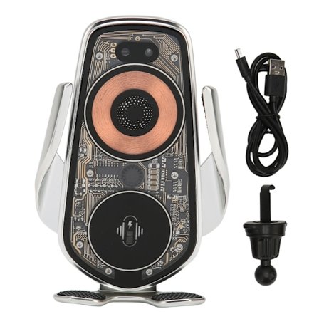 Bil Trådlös Laddare Transparent Skal Mobiltelefon Luftventilfäste Hållare Laddare för Trådlös Laddning 4,7 tum till 7 tum Telefoner Q8