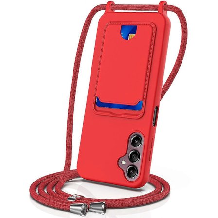 Til Samsung Galaxy A16 5G/4G Etui Flydende Silikone Kortholder Telefon Bagcover med Snøre[HK]