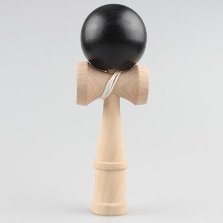 Kendama trælegetøj til begyndere og øvede - sort - færdighedsspil til udendørs og indendørs brug - trælegetøj med snor og kugle
