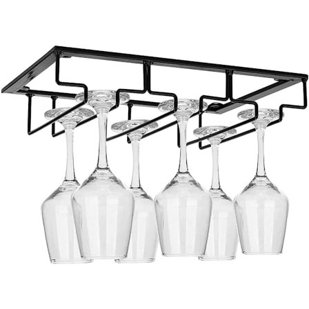 1 kpl Rautainen Viinilasiteline, Riippuva Viinilasiteline, Viinilasi