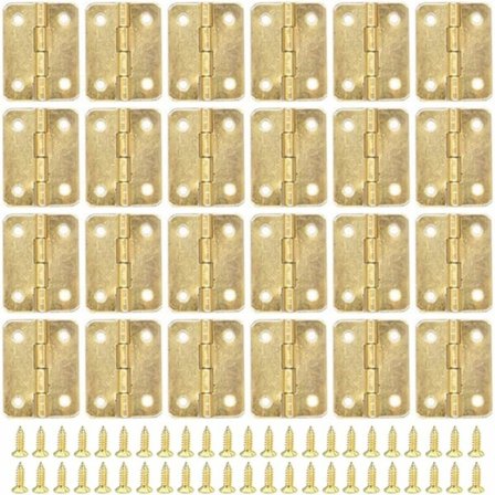 80 stk. hengsler små mini hengsler messing hengsler små retro messing hengsler små mini hengsler med 320 stk. skruer, A