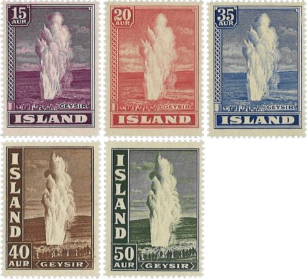 Island 1938-1939 - AFA 194-198 - Ubrugt