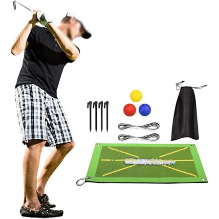 Golfharjoittelumatto lyönnin havaitsemiseen, Golf Daddy Divot -matto sisä-/ulkokäyttöön, vihreät puttausmatot ulkokäyttöön, Golf Correct Track -