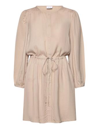 Vipricil O-Neck 7/8 Dress- Noos Lyhyt Mekko Beige Vila