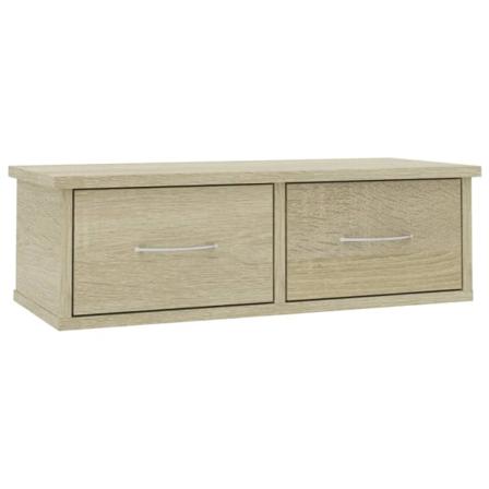 Vidaxl Väggmonterade Lådor Sonoma-ek 60x26x18,5 Cm Konstruerat T Brun