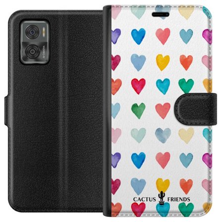 Yhteensopiva Lompakkokotelo Motorola Motorola Moto E22i Cactus and Friends - Watercolor Love Grid