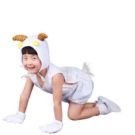 Geit-barn Dyrekostymesett Performance Kostyme Kostymefest Halloween Scene Drama Barnas dag Suitable for 90-100 cm