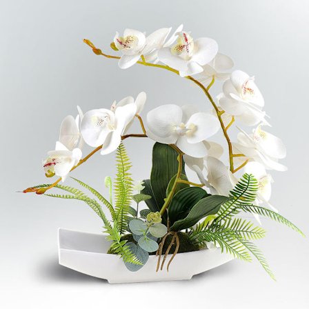 Kunstige orkideer, kunstige phalaenopsis, kunstige blomsterdekorasjon for stue, bad, borddekorasjon