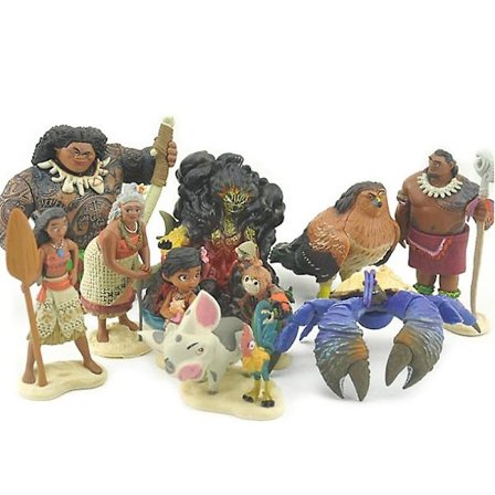 10 st Moana Mini Figurer Set Leksak, Moana Dockan Med Maui Demigod Dockan Presentset För Flickor Från 3 År Och Uppåt db