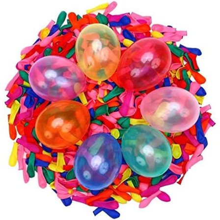 1500 stk. Blandede vandballonbomber med slangedyse, kampleg, sommerpool, plaskekamp, udendørs havelegetøj, sjove børnefestposefyld