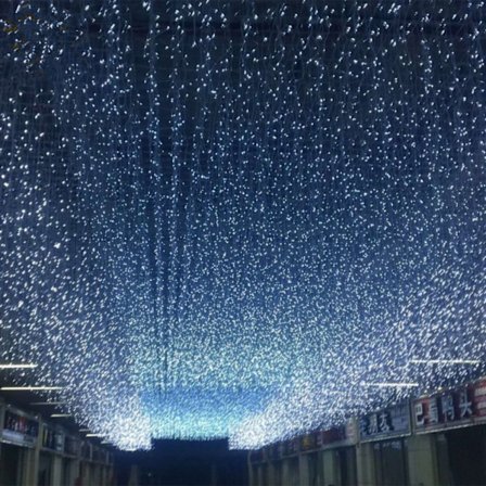 Blå 5 * 0,8 meter - plugg-in versjon+hale plugg, LED farge lys,