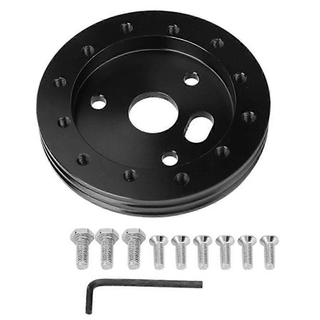 Grant 3-reikäinen musta 0,5 tuuman ohjauspyörän navan korotuspala, yleismallin adapteri