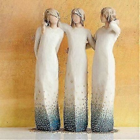 Willow-Tree "Ved Min Side" Håndmalet Skulptur af 3 Søstre-lingling}