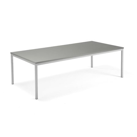 Konferensbord, 4-bensstativ, 2400x1200 mm, silver, ljusgrå