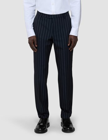 Shaping New Tomorrow - Essential Suit Pants - Navy Stripes - Regular Fit - Herre - Størrelse 30/32
