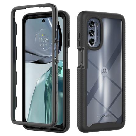 SKALO Motorola Moto G62 5G Stødsikker Clear Hybrid Cover - Sort Black
