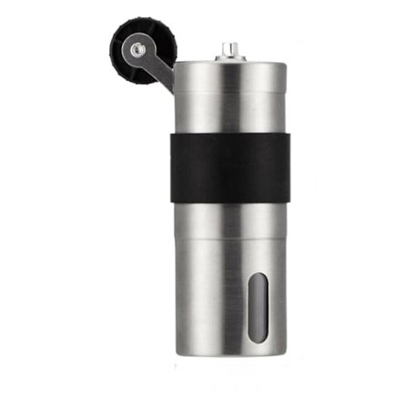 Håndkaffekvern i rustfritt stål, justerbar kaffe- og nøttekvern med gummiringnøkkel, mini håndkaffekvern |