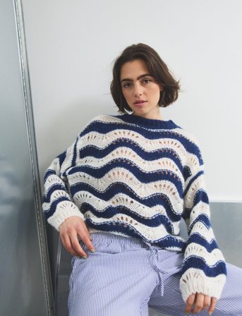 Noella Panama Knit Jumper - Navy - XS/S